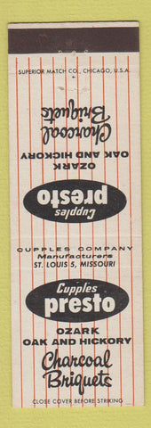 Matchbook Cover - Cupples Presto Charcoal Briquets St Louis MO