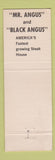 Matchbook Cover - Black Angus Restaurant Lounge
