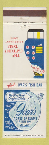 Matchbook Cover - Ivar's Clams Seattle WA Captain's Table WEAR