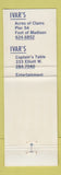 Matchbook Cover - Ivar's Clams Seattle WA Captain's Table WEAR
