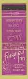 Matchbook Cover - Fairview Inn Milan IL WORN