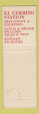 Matchbook Cover - El Cerrito Station Kirbys Restaurant CA WEAR #2