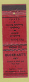 Matchbook Cover - Buckhart's Restaurant Watsonville CA WEAR