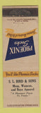 Matchbook Cover - Phoenix Socks SL Bird Clothes WEAR