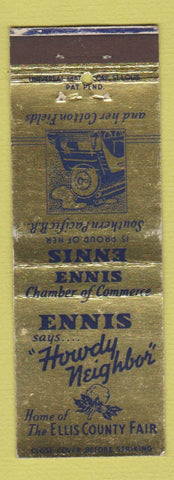 Matchbook Cover - Ellis County Fair Ennis Southern Pacific Railroad TX
