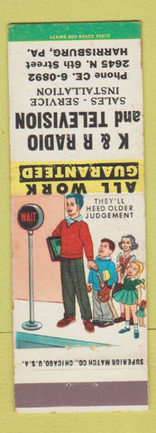 Matchbook Cover - K&R Radio TV Harrisburg PA