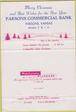 Matchbook Cover - Parsons Commercial Bank KS 40 Strike