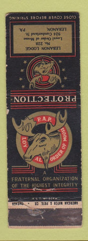 Matchbook Cover - Elks Lodge Lebanon PA WEAR