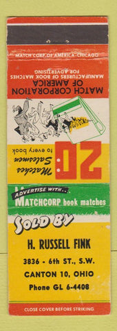 Matchbook Cover - Match Corp H Russell Fink Canton OH