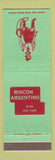 Matchbook Cover - Rincon Argentino Miami FL New York City