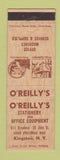 Matchbook Cover - O'Reilly's Stationery Kingston NY