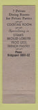 Matchbook Cover - Charlie's Cafe Excepionale Minneapolis MN
