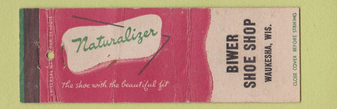 Matchbook Cover - Naturalizer Shoes Biwer Shoes Waukesha WI WEAR