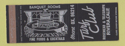 Matchbook Cover - Turf Club Riviera CA