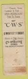 Matchbook Cover - Wheatsheaf Brand Shoes Leeds UK England WORN