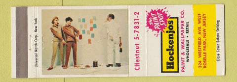 Matchbook Cover - Hockenjos Paint Wallpaper Roselle Park NJ