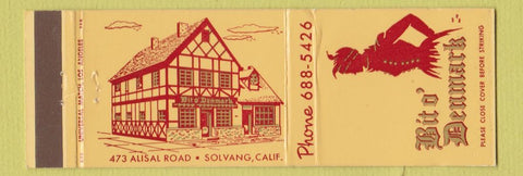 Matchbook Cover - Bit o Denmark Solvang CA