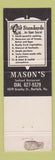 Matchbook Cover - Mason's Seafood Norfolk VA