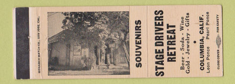 Matchbook Cover - Stage Drivers Retreat Columbia CA
