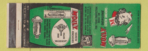 Matchbook Cover - Molly Screw Anchors Reading PA