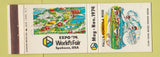 Matchbook Cover - Expo 1974 World's Fair Spokane WA Gondola Ride #2