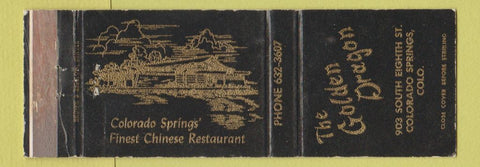 Matchbook Cover - The Golden Dragon Chinese Restaurant Colorado Springs