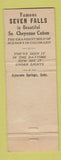 Matchbook Cover - Seven Falls Colorado Springs WEAR