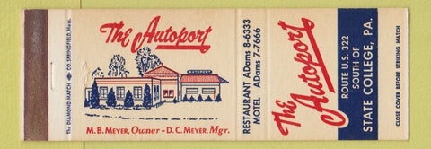Matchbook Cover - The Autoport State College PA