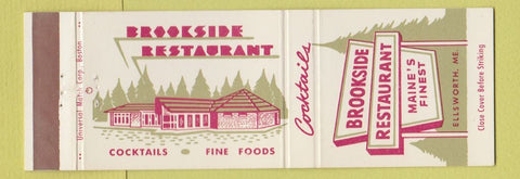 Matchbook Cover - Brookside Restaurant Ellsworth ME