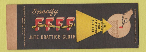 Matchbook Cover - Jute Brattice Cloth SAMPLE