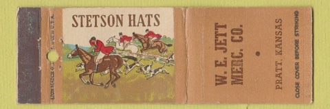 Matchbook Cover - WE Jett Merc Stetson Hats Pratt KS