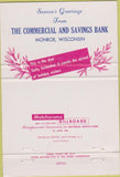 Matchbook Cover - Commercial Bank Monroe WI 40 Strike