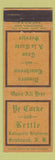 Matchbook Cover - Ye Cocke and Kettle Seabrook NH