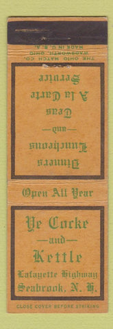 Matchbook Cover - Ye Cocke and Kettle Seabrook NH