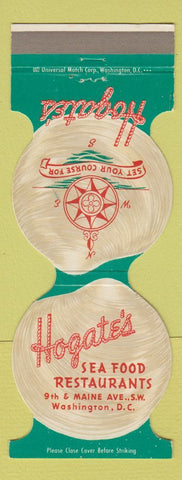 Matchbook Cover - Hogate's Seafood Restaurant Washington DC Jewelite