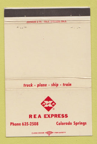 Matchbook Cover - REA Express Trucking Shipping Colorado Springs 40 Strike