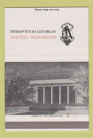 Matchbook Cover - Occidental College Los Angeles CA 40 Strike