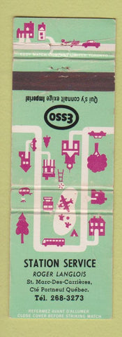 Matchbook Cover - Esso oil gas Portneuf QC Station Service  WEAR