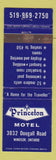 Matchbook Cover - Princeton Motel Windsor ON