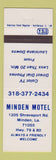 Matchbook Cover - Minden Motel Minden LA