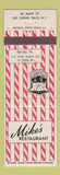 Matchbook Cover - Mike's Restaurant South Glens Falls NY