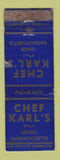 Matchbook Cover - Chef Karl's Restaurant Lenox MA WORN