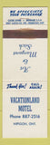 Matchbook Cover - Vactionland Motel Nipigon ON WEAR
