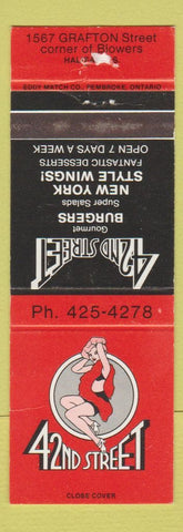 Matchbook Cover - 42nd Street Restaurant Halifax NS girlie
