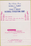 Matchbook Cover - National Typesetting Co Schell Furry  40 Strike