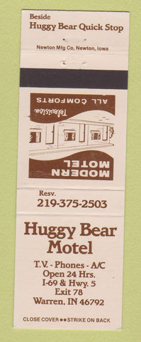 Matchbook Cover - Huggy Bear Motel Warren IN