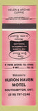 Matchbook Cover - Huron Haven Motel Southampton ON