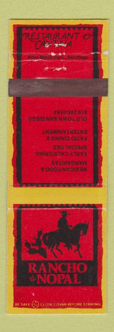 Matchbook Cover - Rancho el Nopal Mexican Restaurant San Diego CA