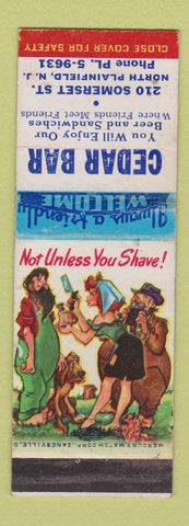 Matchbook Cover - Cedar Bar North Plainfield NJ hillbilly WEAR