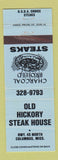 Matchbook Cover - Old Hickory Steak House Columbus MS BLUE
